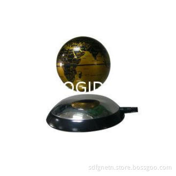 Magnetic Levitating Globe , 3 Inch Gold Revolving Floating